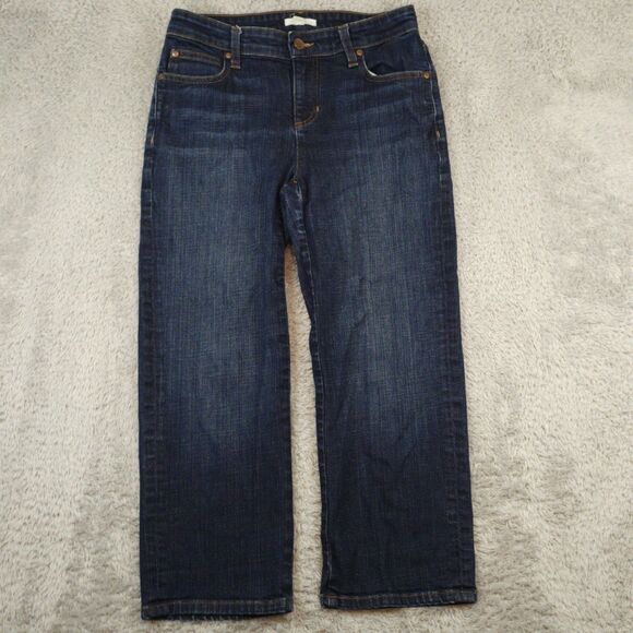 Eileen Fisher Denim - Eileen Fisher Women’s Dark Wash Jeans Size 2 Wide Leg Organic Cotton Minimalist